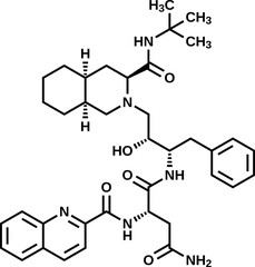 Saquinavir structural formula, vector illustration