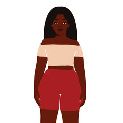 Beautiful black woman in elegant art style vector