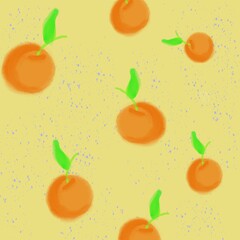 Orange garden and yellow background