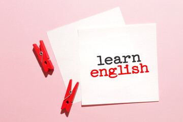 .Learn English word written on card.