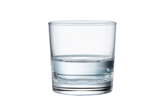 A Glass of Water on a White Background. on a White or Clear Surface PNG Transparent Background.
