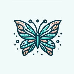 Hand drawn vector zentangle butterfly illustration. Decorative abstract doodle design element