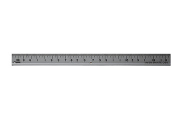 Metal Ruler on White Background. on a White or Clear Surface PNG Transparent Background.