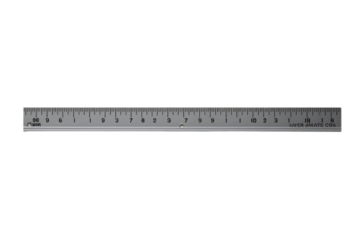 Metal Ruler on White Background. on a White or Clear Surface PNG Transparent Background.