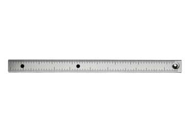 Metal Ruler on White Background. on a White or Clear Surface PNG Transparent Background.