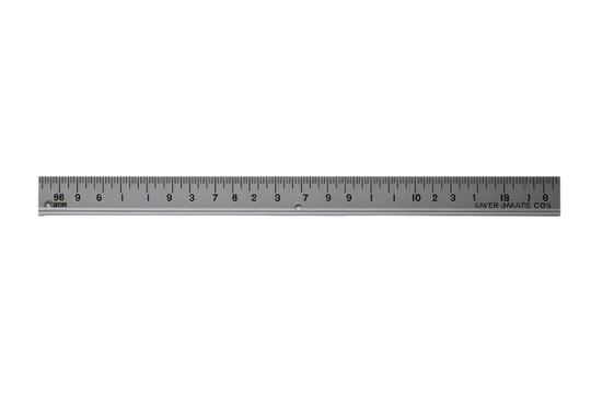 Metal Ruler on White Background. on a White or Clear Surface PNG Transparent Background. - Powered by Adobe