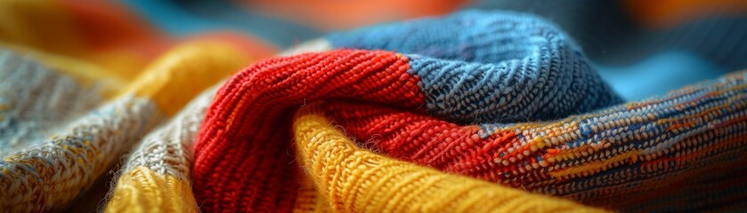 colored background made of fabric waves