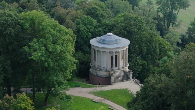Temple Of The Sibyl Czartoryski Park Pulawy Aerial View Poland
