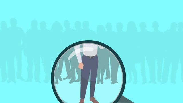 find right people for job with a magnifying glass
