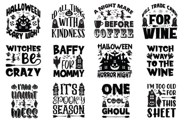 halloween T-Shirt Design bundle vector.creative halloween t shirt Design. Pumpkin shirt .Halloween Vector Graphic