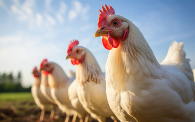 Fototapeta premium Hens at poultry farm