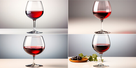 A beautiful image of a glass filled with red wine on a white background. Ideal for use in marketing materials or social media posts. Creates an elegant and sophisticated aesthetic