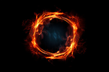 circle fire on background.
