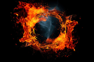 Fototapeta na wymiar circle fire on background.