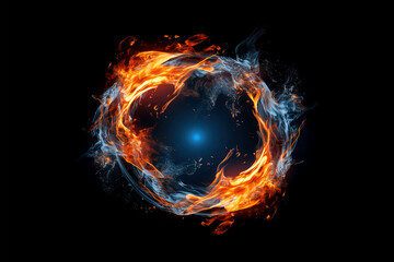 circle fire on background.