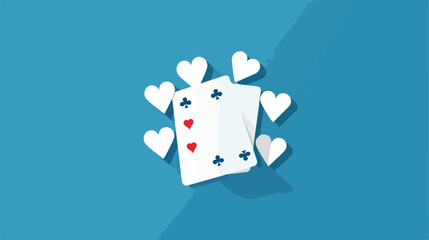 Playing cards hearts and diamonds. White flat icon