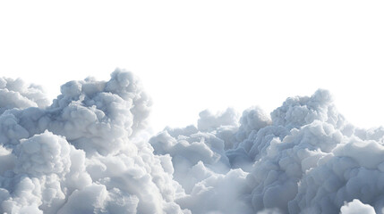 White Clouds: Realistic 3D Render of Fluffy Cumulus on Transparent Background - Atmospheric Beauty for Sky-themed Projects! - obrazy, fototapety, plakaty
