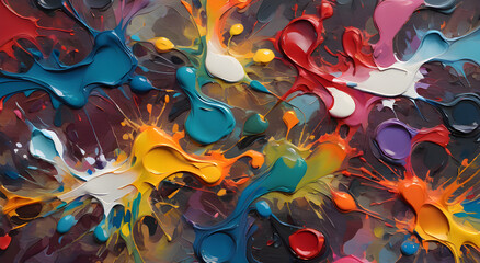 Colorful brushstrokes of paint