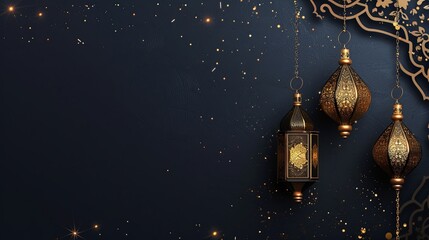 lantern with text space ramazan mubarak background