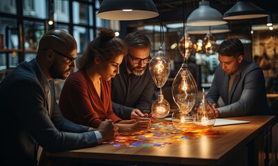 Group of People Playing Game Around Table