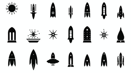 Rockets icon or logo isolated sign symbol vector hi
