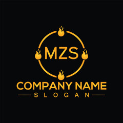 Letter MZS Creative Logo Design Template with Modern Letter Design