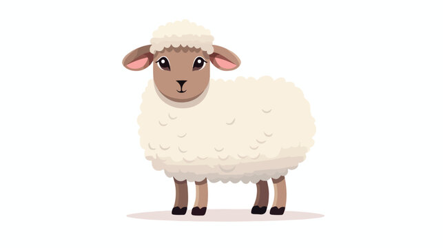 Sheep character greeting cards flat vector isolated