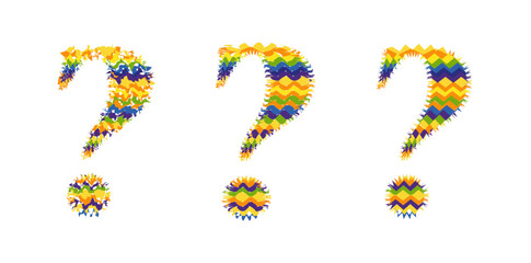 Set Of Question Mark Logo Marks For International Autism Awareness Day