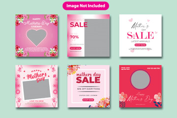 Flat mother's day brochure template