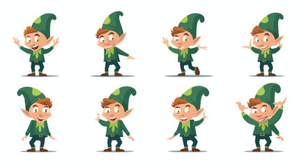 St patricks day elf flat vector isolated on white b