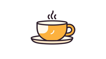 Tea cup line icon sign and symbol icon. flat vector