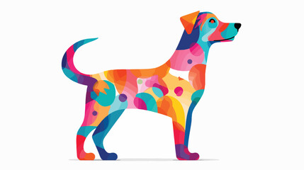 The abstract art dog with new stile colorful art fl