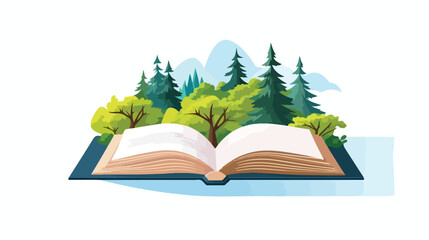 The book with a white background flat vector isolat