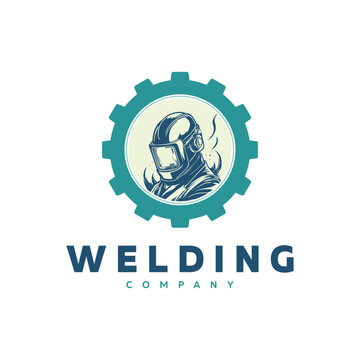 Vector illustration image of welding silhouette gear isolated