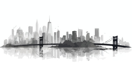 Vector conceptual urban illustration. big city poll - obrazy, fototapety, plakaty