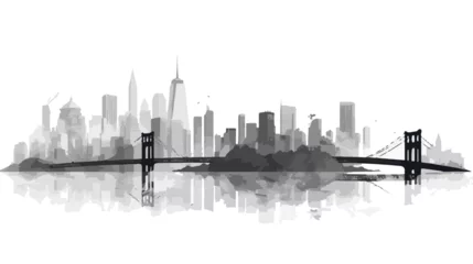 Foto op Canvas Vector conceptual urban illustration. big city poll © RedFish