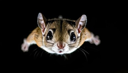 A Flying Squirrel With Its Eyes Sparkling In The M