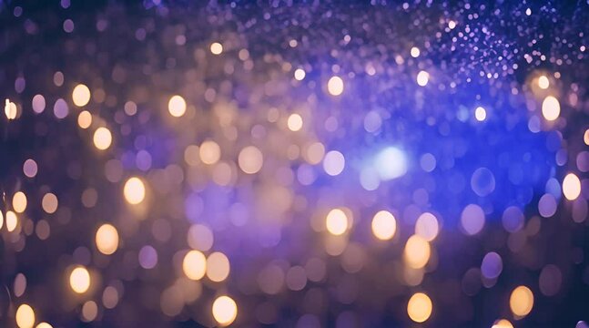 Blue bokeh particles glitter awards dust gradient abstract background. Futuristic glittering in space on blue background