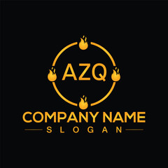 Obraz premium Minimal Initial AZQ Logo Design with Handwriting Style Vector and Illustration
