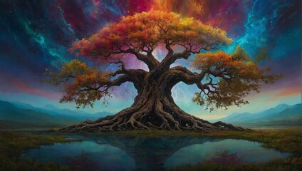 Radiance of the Eternal Tree: A Contemporary Tribute to Yggdrasil