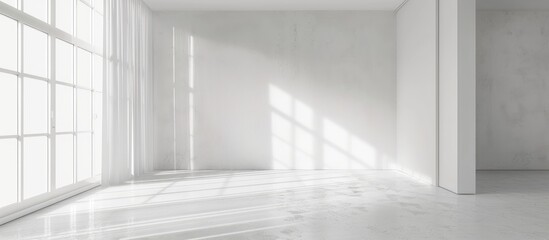 Obraz premium Minimal empty room with white color scheme.