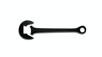 Wrench icon. Repair black silhouette pictogram. vector