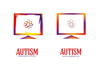  Set Of 2 Autism TV Designs Marks For International Autism Awareness