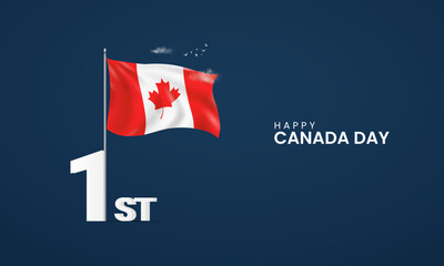 Happy Canada Day, Canada day design for social media banner, poster, Canada flag, 1 July.