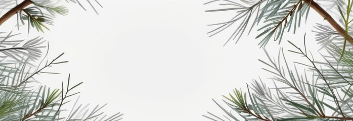 Herbal Twigs and Branches Wreath on White Background