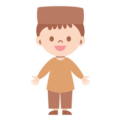 Cartoon muslim little boy