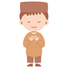 Cartoon muslim little boy