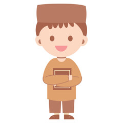 Cartoon muslim little boy