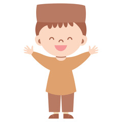 Cartoon muslim little boy