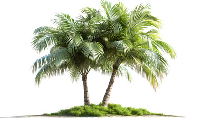 Fototapeta na wymiar Exotic Palm Tree on Transparent Background, PNG Design Element - Hand Edited Generative AI